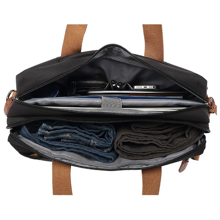 BAOSHA Convertible Durable Canvas Briefcase Backpack (Grey) - Image 6