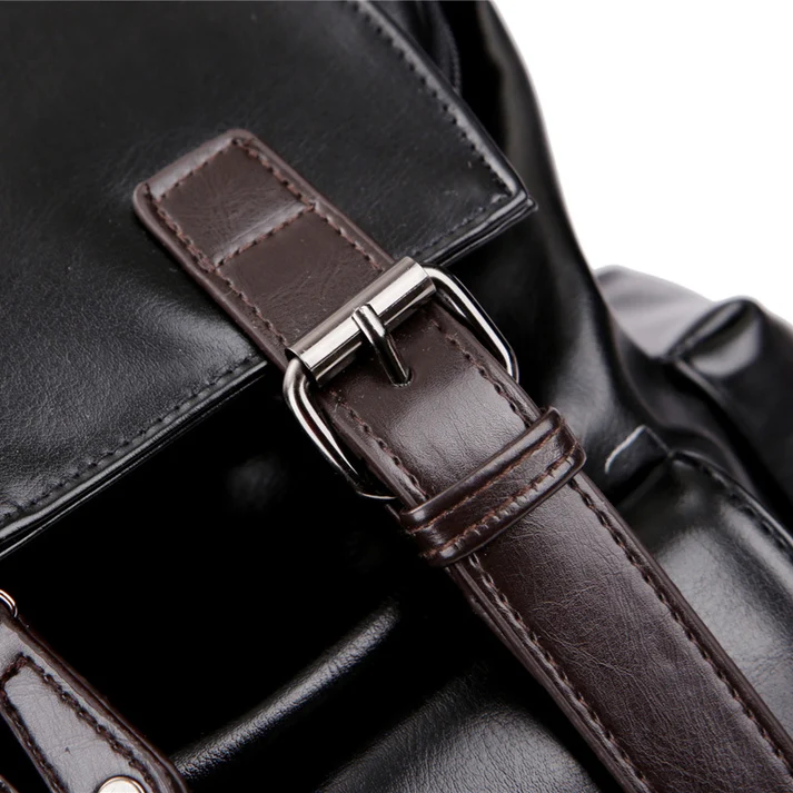 Premium Vintage Leather Dual Strap Flap Over Backpack - Image 4