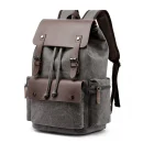 Vintage Rucksack Canvas Fabric Backpack (Grey)