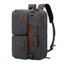 BAOSHA Convertible Durable Canvas Briefcase Backpack (Grey)
