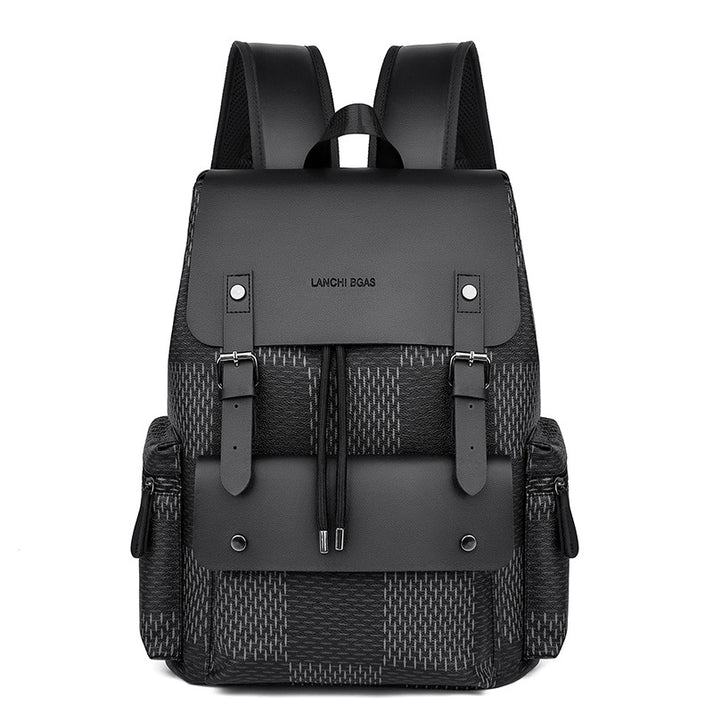 Lanchi Bag Distinct Plaid Pattern Top Flap Backpack