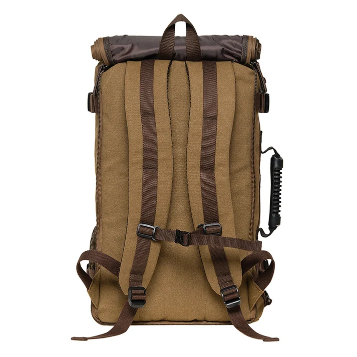 KAUKKO Canvas Travel Backpack Multi-Functional Bag (Black) - Image 3