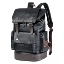 Premium Vintage Leather Dual Strap Flap Over Backpack