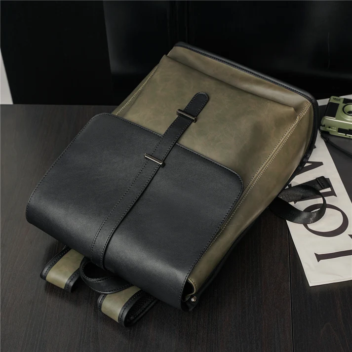 Coteetci Elegant PU Leather Flap Top Backpack (Green) - Image 3