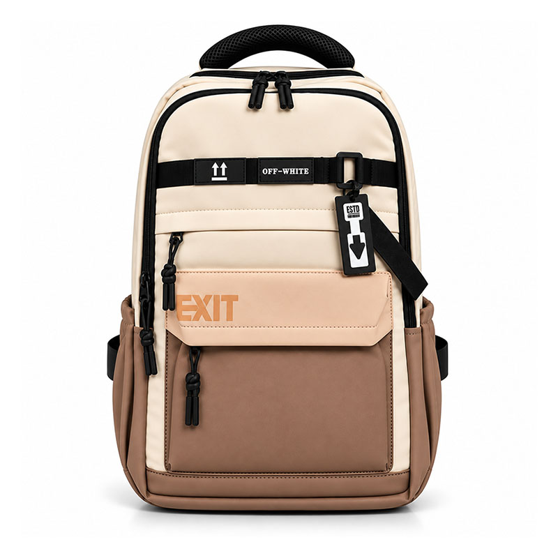 Off-White Style Multi-Pocket Design Backpack