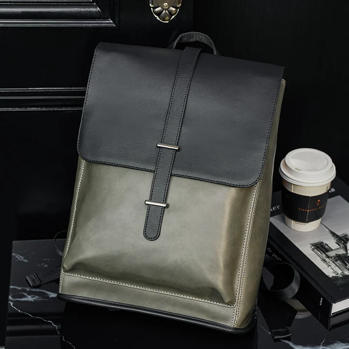 Coteetci Elegant PU Leather Flap Top Backpack (Green) - Image 2