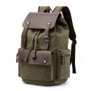 Vintage Rucksack Canvas Fabric Backpack (Olive Green)