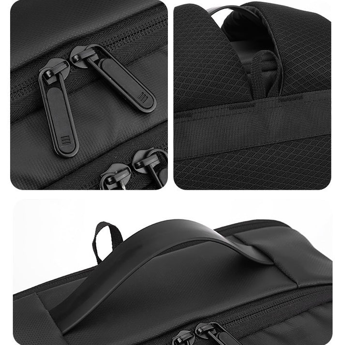 Black Pearl Textured Geometric Premium Backpack - Image 8