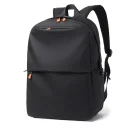 Minimalist Waterproof Orange Zipper Backpack (Black)