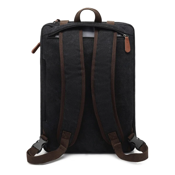 BAOSHA Convertible Durable Canvas Briefcase Backpack (Grey) - Image 4