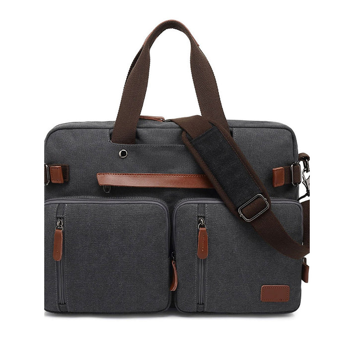 BAOSHA Convertible Durable Canvas Briefcase Backpack (Grey) - Image 2